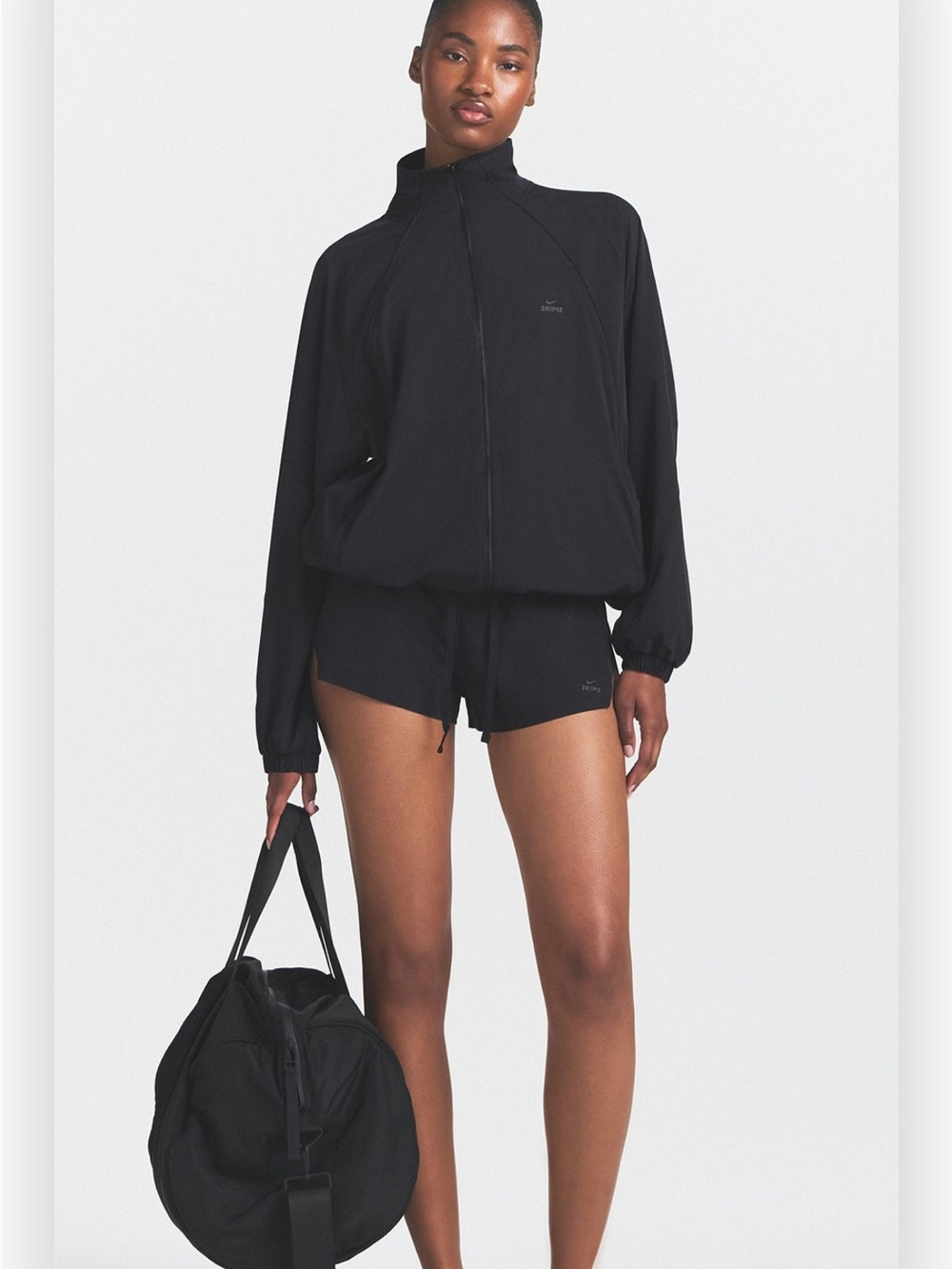 Nike Skims Stretch Nylon Oversized Track Jacket in Obsidian Black - Picture 4 of 5